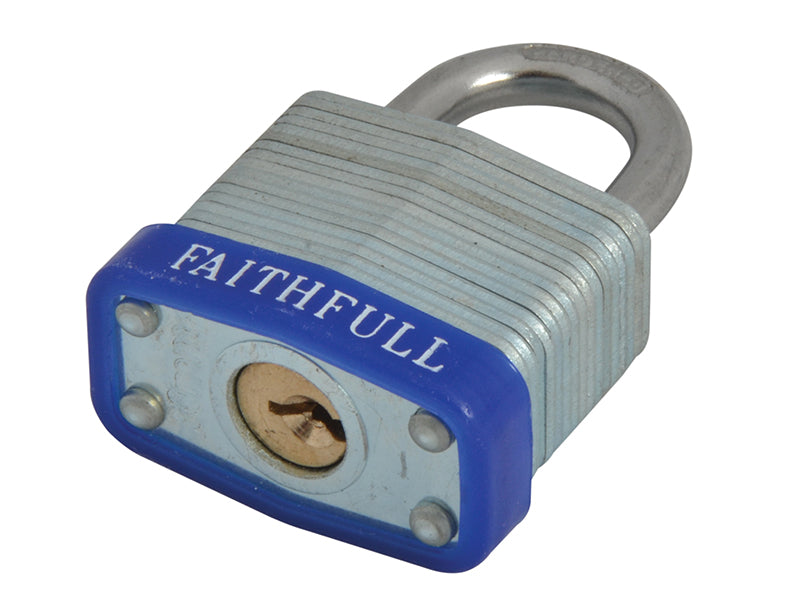 Faithfull Laminated Steel Padlock 30mm 3 Keys FAIPLLAM30