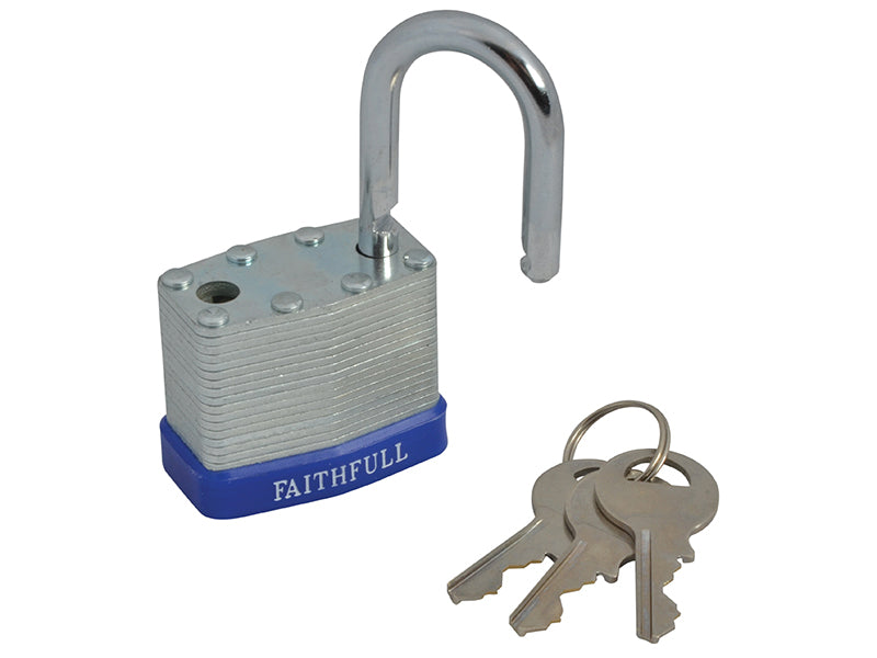 Faithfull Laminated Steel Padlock 40mm 3 Keys FAIPLLAM40