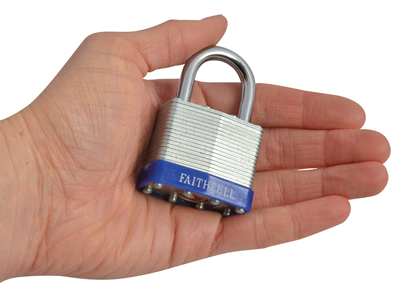 Faithfull Laminated Steel Padlock 40mm 3 Keys FAIPLLAM40