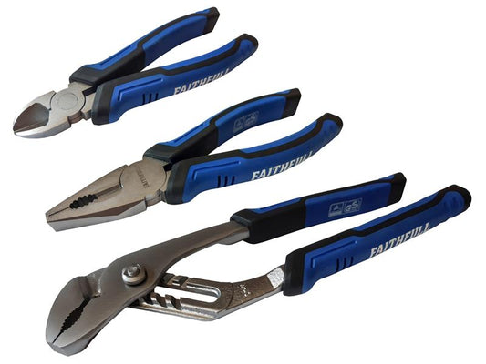 Faithfull Soft Grip Pliers Set, 3 Piece FAIPLSET3N