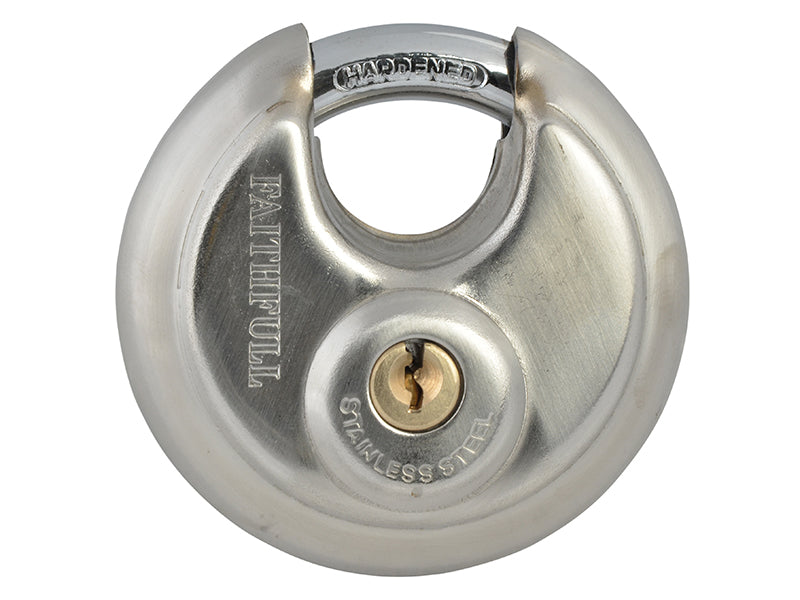 Faithfull Stainless Steel Discus Padlock 70mm FAIPLSS70DIS