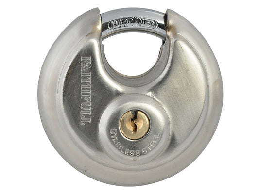 Faithfull Stainless Steel Discus Padlock 70mm FAIPLSS70DIS