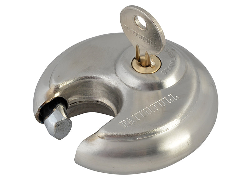 Faithfull Stainless Steel Discus Padlock 70mm FAIPLSS70DIS