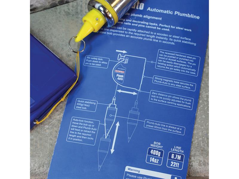 Faithfull Plumb-Auto Automatic Plumb Line 400g (14oz) FAIPLUMBAUTO