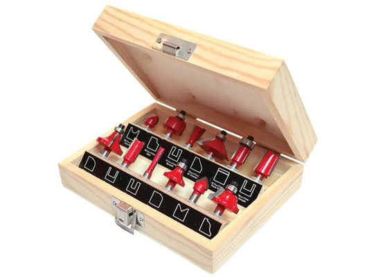 Faithfull 1/4in TCT Router Bit Set, 12 Piece FAIRBS12