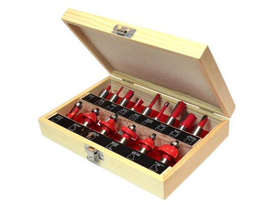 Faithfull 1/2in TCT Router Bit Set, 15 Piece FAIRBS15