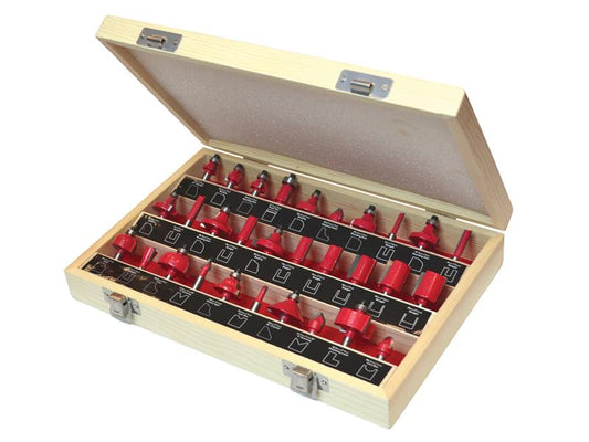 Faithfull 1/4in TCT Router Bit Set, 30 Piece FAIRBS30