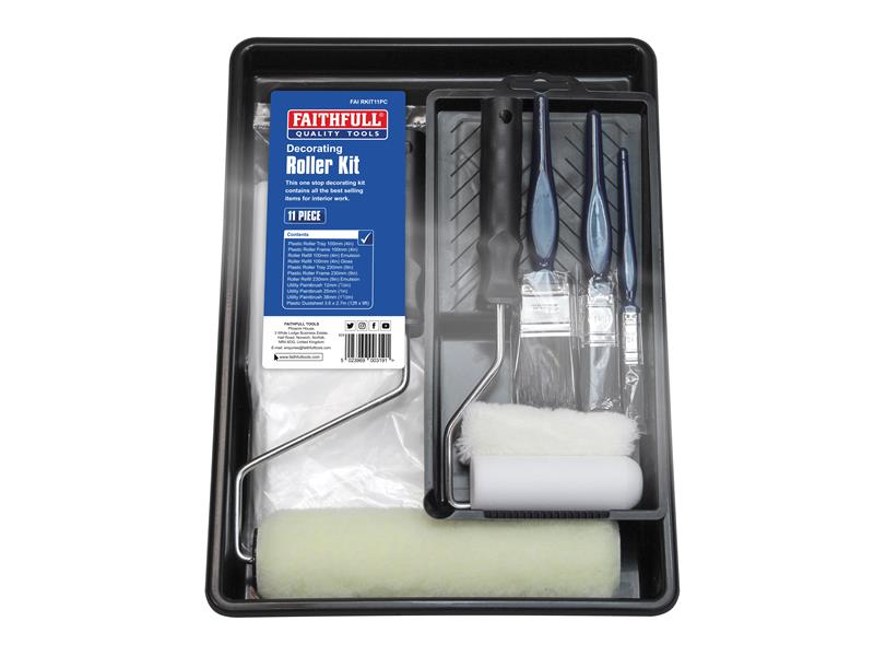 Faithfull Decorating Roller Kit, 11 Piece FAIRKIT11PC
