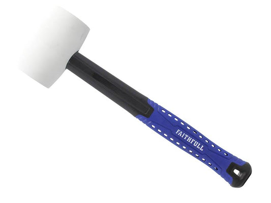Faithfull White Fibreglass Mallet 16oz Handle 260mm Face 55 x 100mm FAIRMWF16