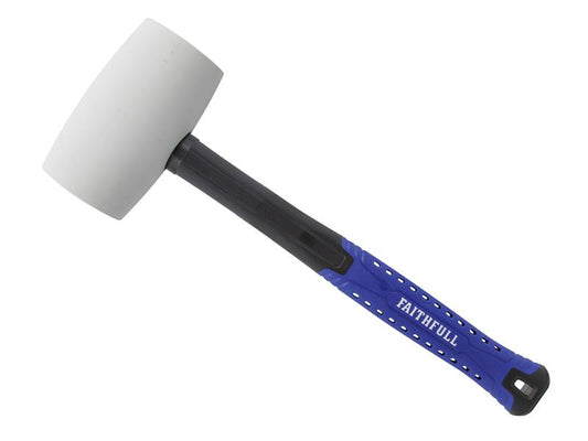 Faithfull White Fibreglass Mallet 32oz Handle 295mm Face 65 x 125mm FAIRMWF32