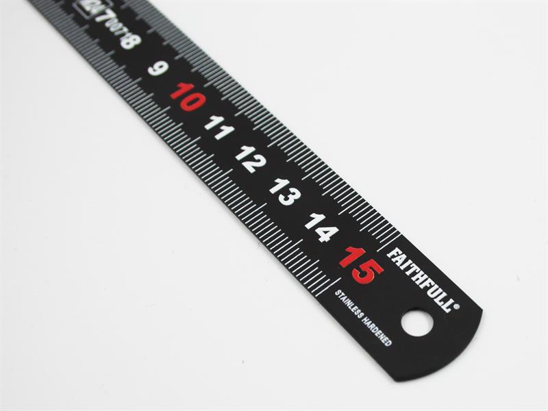 Faithfull Matt Black Stainless Steel Measuring Rule 150mm FAIRUL150MB