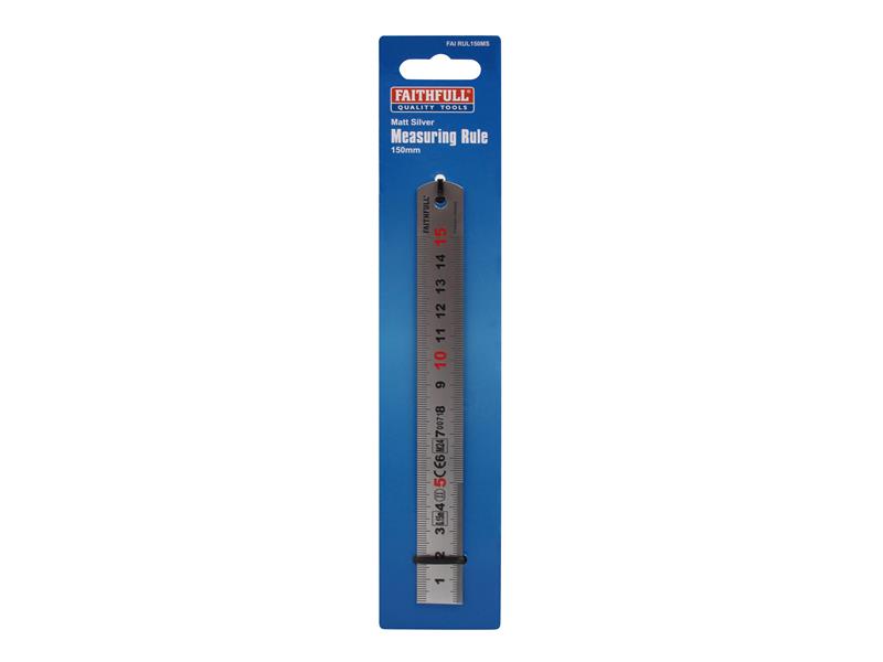 Faithfull Matt Silver Measuring Rule 150mm FAIRUL150MS