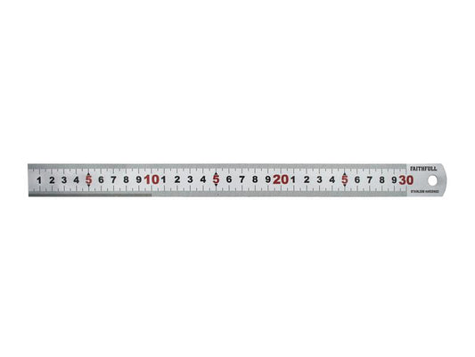 Faithfull Matt Silver Measuring Rule 300mm FAIRUL300MS