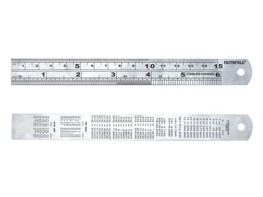 Faithfull Steel Rule 150mm / 6in x 19mm FAIRULE150SS