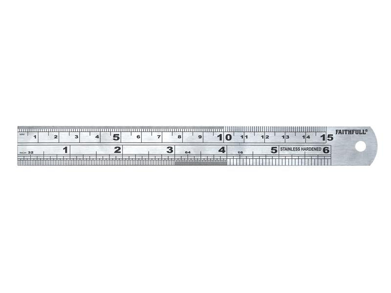 Faithfull Steel Rule 150mm / 6in x 19mm FAIRULE150SS