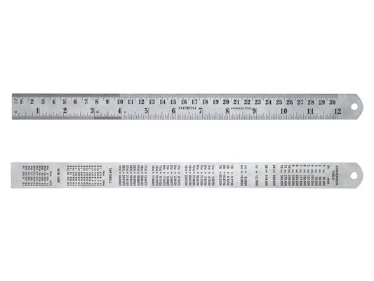 Faithfull Steel Rule 300mm / 12in x 25mm FAIRULE300SS