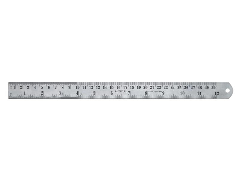Faithfull Steel Rule 300mm / 12in x 25mm FAIRULE300SS