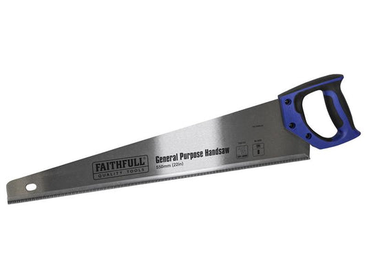 Faithfull General Purpose Hardpoint Handsaw 550mm 22in 8 TPI FAISAWG22