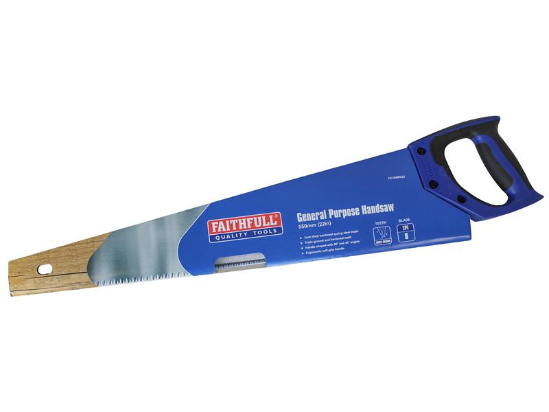 Faithfull General Purpose Hardpoint Handsaw 550mm 22in 8 TPI FAISAWG22