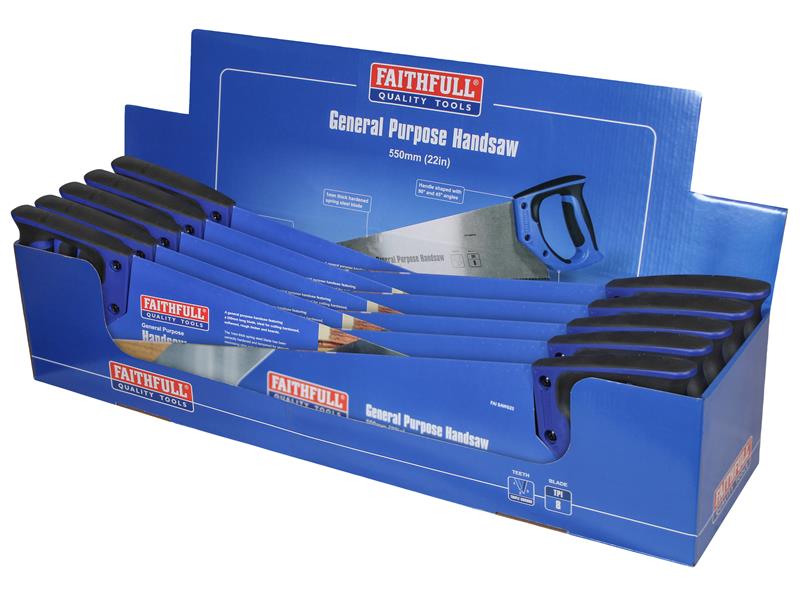 Faithfull General Purpose Hardpoint Handsaw 550mm 22in 8 TPI FAISAWG22