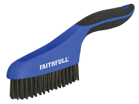 Faithfull Scratch Brush Soft Grip 4 x 16 Row Steel FAISB164S