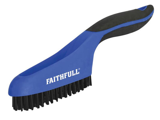 Faithfull Scratch Brush Soft Grip 4 x 16 Row Plastic FAISB164SP