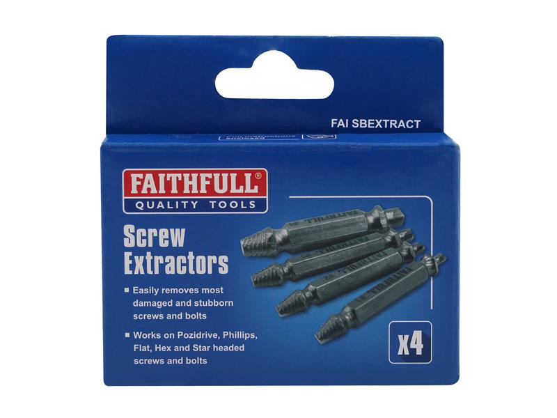 Faithfull Screw Extractor Set, 4 Piece FAISBEXTRACT