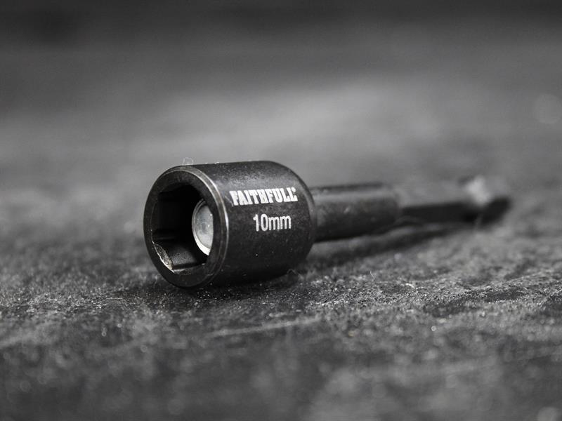 Faithfull Magnetic Impact Nut Driver 10mm x 1/4in Hex FAISBMNUT10I
