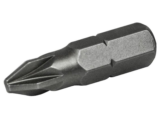 Faithfull Pozi S2 Grade Steel Screwdriver Bits PZ2 x 25mm (Pack 25) FAISBPZ225B