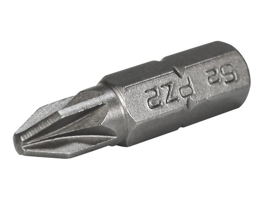 Faithfull Pozi S2 Grade Steel Screwdriver Bits PZ2 x 25mm (Pack 3) FAISBPZ225