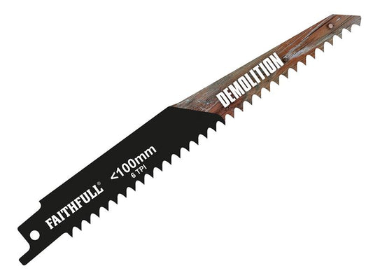 Faithfull S1111DF Bi-Metal Sabre Saw Blade Demolition 228mm 6 TPI (Pack of 5) FAISBS1111DF