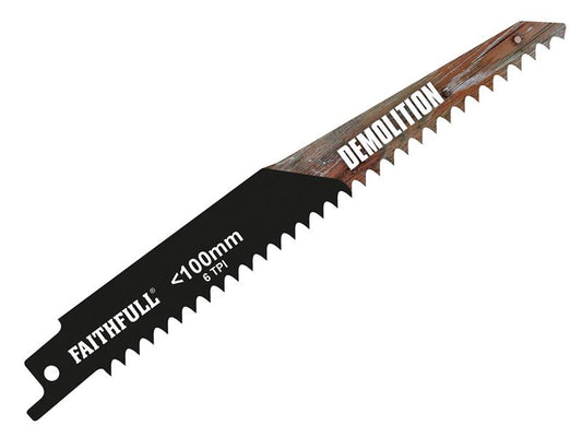 Faithfull S611DF Bi-Metal Sabre Saw Blade Demolition 150mm 6 TPI (Pack of 5) FAISBS611DF