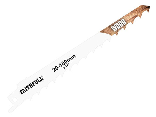 Faithfull S617K Sabre Saw Blade Wood 150mm 3 TPI (Pack of 5) FAISBS617K