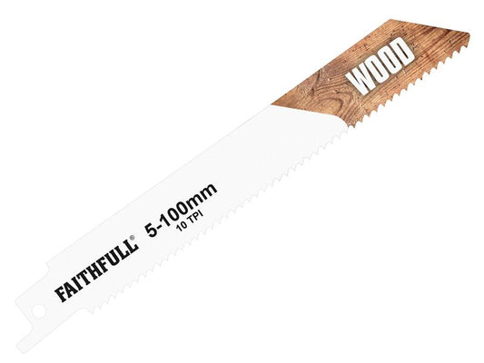Faithfull S811H Sabre Saw Blade Wood 150mm 10 TPI (Pack of 5) FAISBS811H