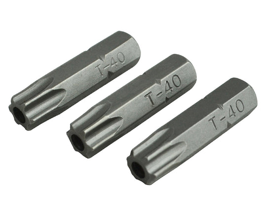 Faithfull Security S2 Grade Steel Screwdriver Bits T40S x 25mm (Pack 3) FAISBT4025S