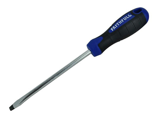 Faithfull Soft Grip Screwdriver Flared Slotted Tip 6.5 x 125mm FAISDF125