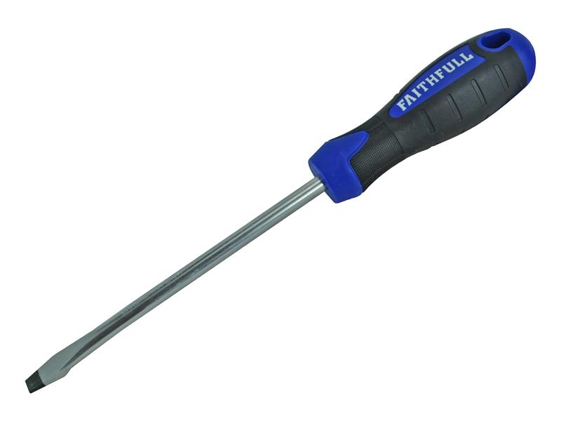 Faithfull Soft Grip Screwdriver Flared Slotted Tip 10.0 x 200mm FAISDF200