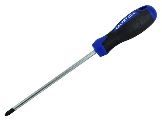 Faithfull Soft Grip Screwdriver Pozidriv Tip PZ2 x 150mm FAISDPZ2150