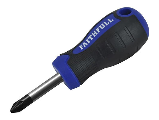 Faithfull Soft Grip Stubby Screwdriver Pozidriv Tip PZ2 x 38mm FAISDPZ2S