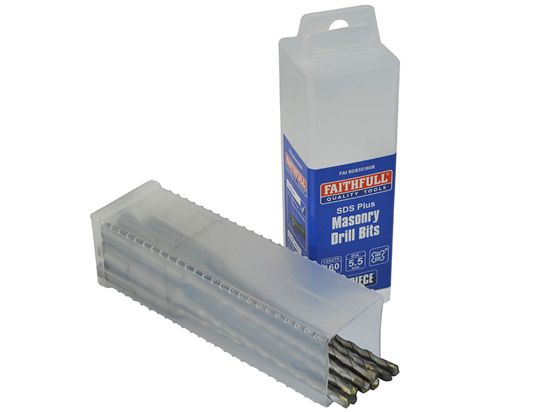 Faithfull SDS Plus Drill Bit 5.5mm OL: 160mm WL: 100mm Bulk 10 FAISDS55160B