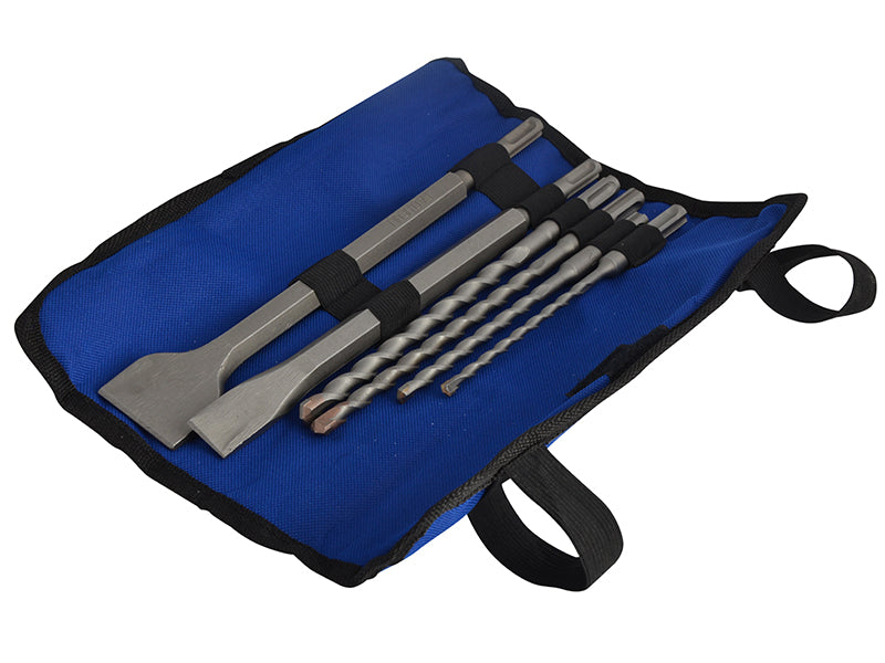 Faithfull SDS Plus Chisel & Drill Bit Set, 6 Piece FAISDSSET6BP