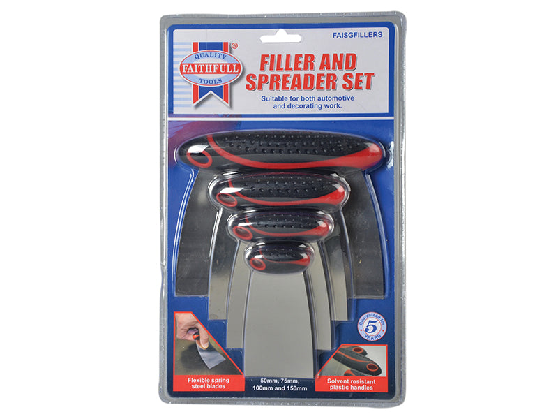 Faithfull Stainless Steel Filler & Spreader Set, 4 Piece FAISGFILLERS