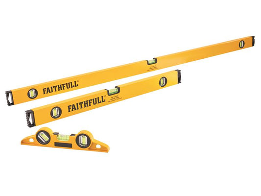 Faithfull Aluminium Box Level Set 3 Piece 24, 60, 120cm FAISLBSET3PC