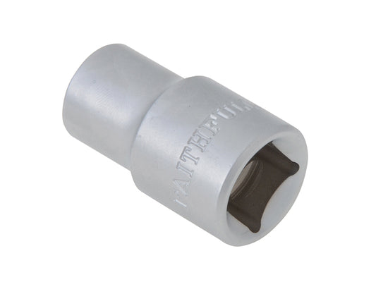 Faithfull 12mm Hexagon Socket 1/2"D Standard Length Satin Chrome FAISOC1212