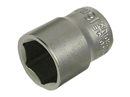 Faithfull 16mm Hexagon Socket 1/2"D Standard Length Satin Chrome FAISOC1216