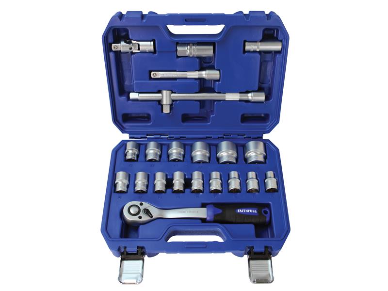 Faithfull 1/2in Drive Socket Set, 22 Piece FAISOC1222MN