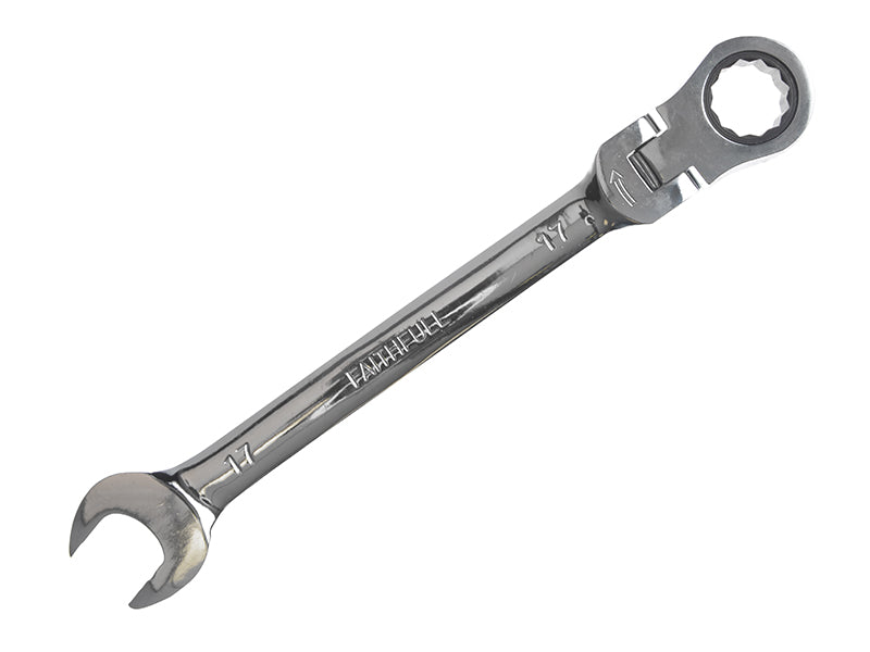 Faithfull Ratchet Combination Spanner Flex Head CV 17mm FAISPARAT17