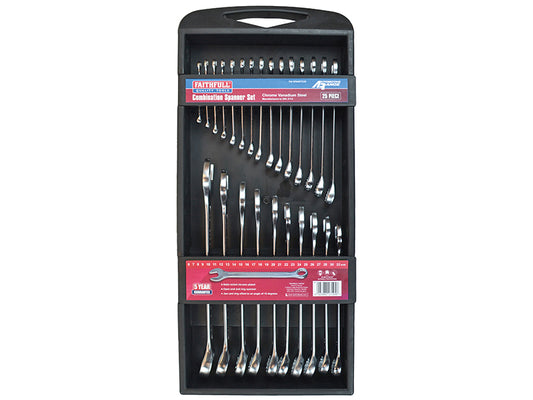 Faithfull Chrome Vanadium Comb Spanner Set, 25 Piece FAISPASETC25