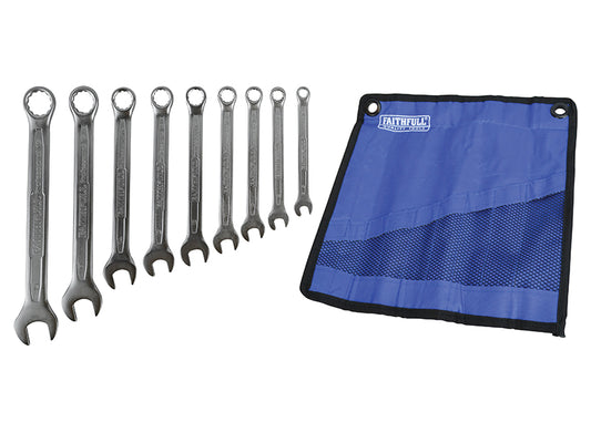 Faithfull Combination Spanner Set with Roll, 9 Piece FAISPASETC9R