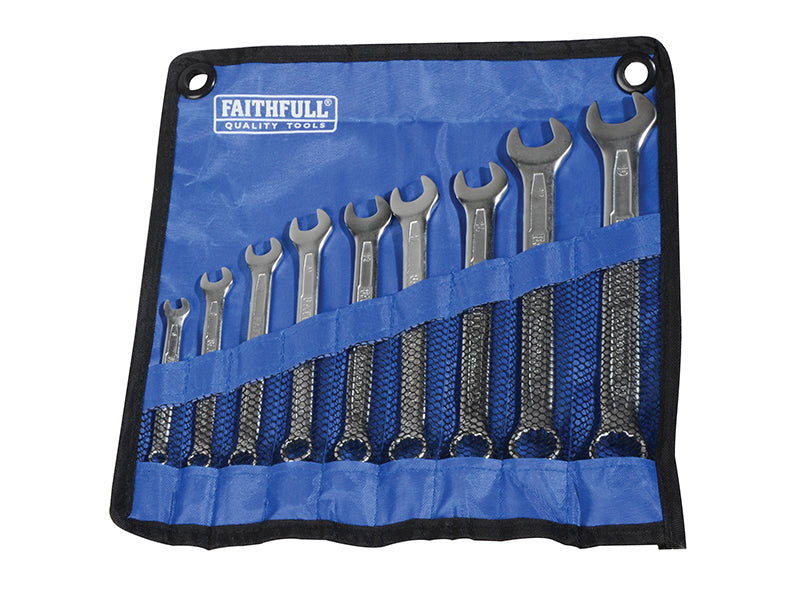 Faithfull Combination Spanner Set with Roll, 9 Piece FAISPASETC9R